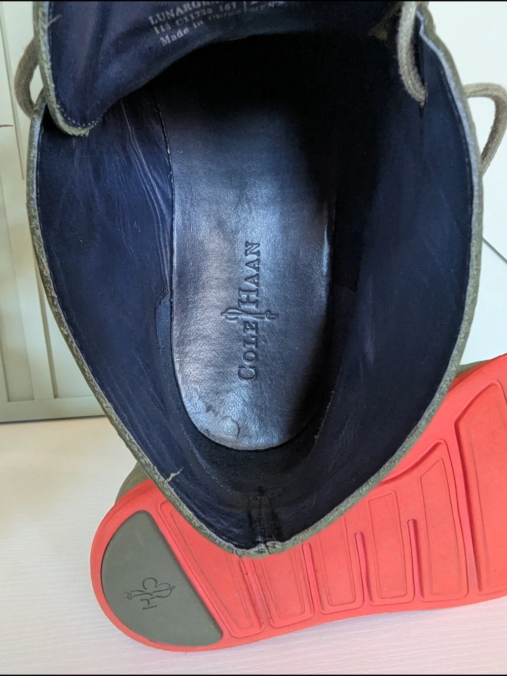 Men's Olive Chukka Boots with Red Sole